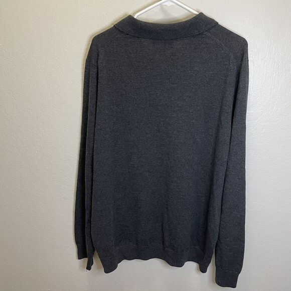 Nordstrom Mens Shop Sweater Pullover 100% Fine Merino Wool Dark Gray Men XXL - Picture 6 of 6